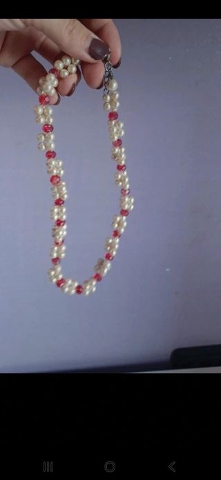 Collane vintage donna rosse e bianche