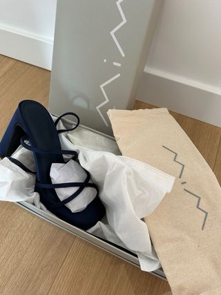 Sandalias de tacón azul