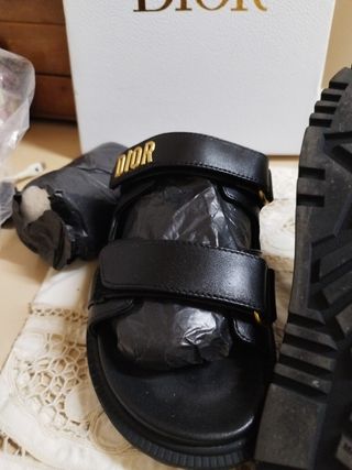 Sandalias Dior Negras con Caja Original