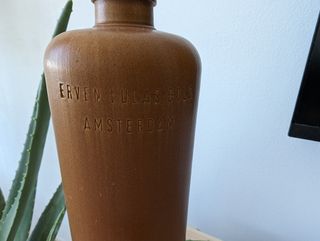 Botella Antigua Cerámica Ginebra Bols