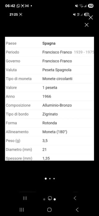 11 Monete Spagnole 1 Peseta 1947-1966