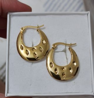 Pendientes Aro Dorados con Diseño