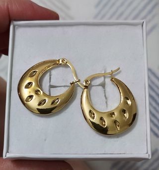 Pendientes Aro Dorados con Diseño