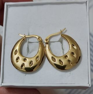 Pendientes Aro Dorados con Diseño