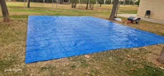 Lonas impermeables azules  con ojales y 10 x 8