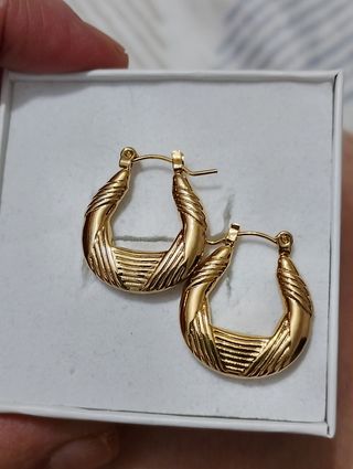 Pendientes Aro Dorados Trenzados