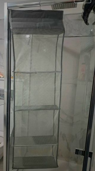 Portaborse da armadio grigio e bianco