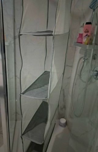 Portaborse da armadio grigio e bianco