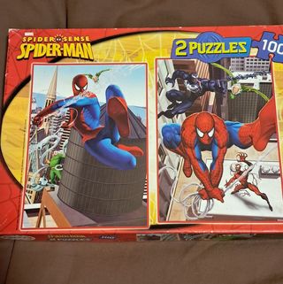 2 Puzzles: Spiderman y Playmobil