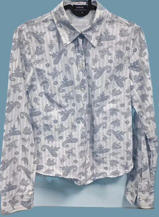 Camisa Estampada Cachemir Azul Talla 40