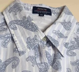 Camisa Estampada Cachemir Azul Talla 40