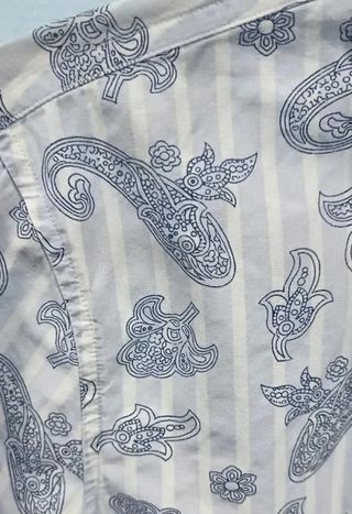 Camisa Estampada Cachemir Azul Talla 40