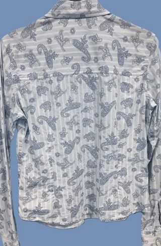 Camisa Estampada Cachemir Azul Talla 40
