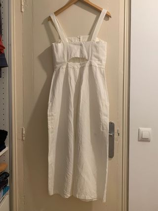 Vestido midi lino blanco Talla S