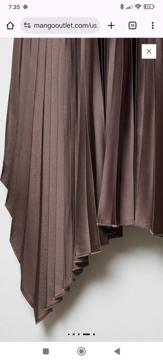 Falda plisada asimétrica marrón/morado