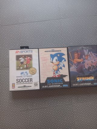 Sonic, Strider y Fifa Soccer Megadrive