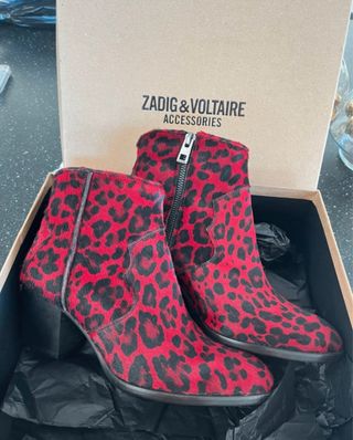 Botines Zadig & Voltaire Animal Print Talla 36