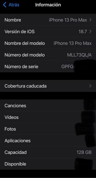 iPhone 13 Pro Max 128GB Blanco