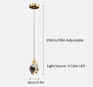 Lámpara Colgante Cristal Dorada