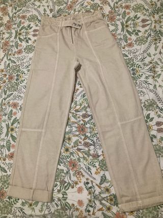 Pantalones Mango Beige
