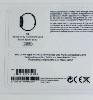 Apple Watch SE 44 Space Grey Aluminum Case 1G