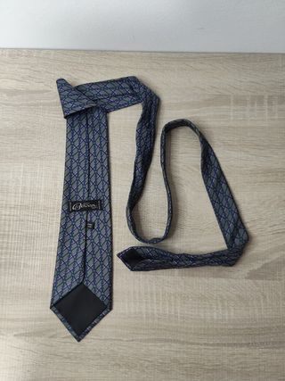 Corbata Beltran de seda Gris azul Multicolor