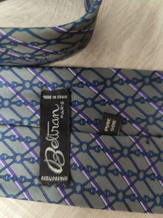 Corbata Beltran de seda Gris azul Multicolor