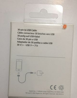 Apple cable USB a conector 30 p Cable convertidor 