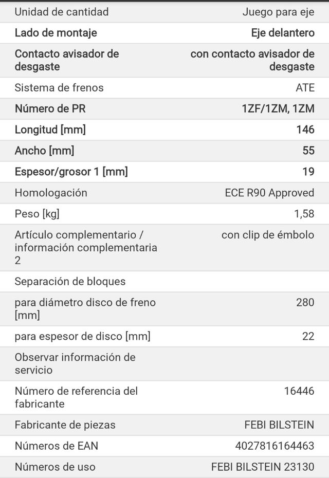 Pastillas de freno Grupo Vag,vw, audi, seat,skoda