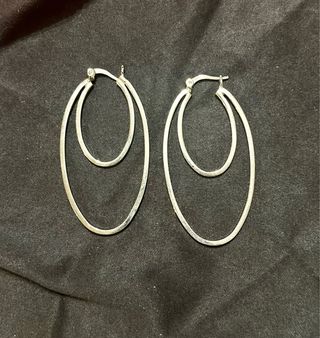 Pendientes Aro Doble Plateado
