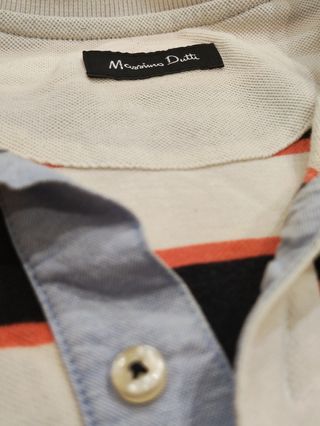 Polo Massimo Dutti Rayas Azul/Blanco
