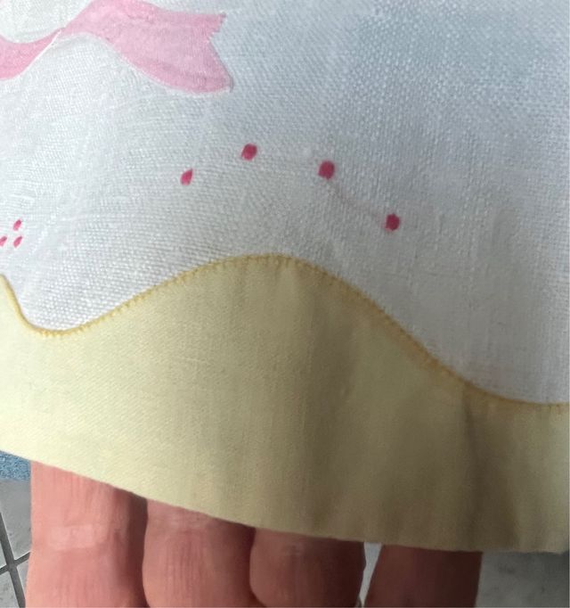 Telo in lino ricamato con fiori