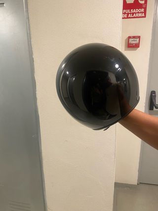Casco Jet Negro Brillante, talla M