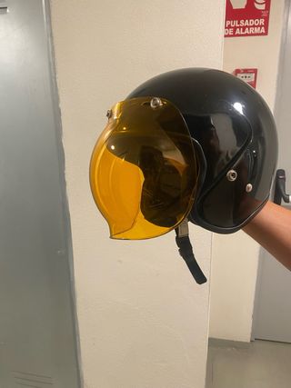 Casco Jet Negro Brillante, talla M