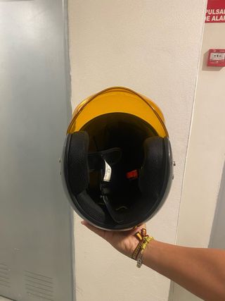 Casco Jet Negro Brillante, talla M