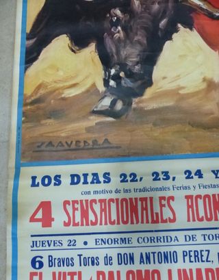 CARTEL GRANDE DE TOROS, CUENCA, año 1974, Saavedra