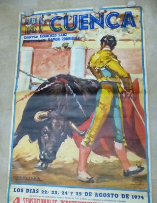CARTEL GRANDE DE TOROS, CUENCA, año 1974, Saavedra