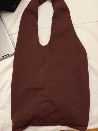 Top Zara granate espalda abierta