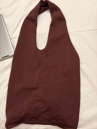 Top Zara granate espalda abierta