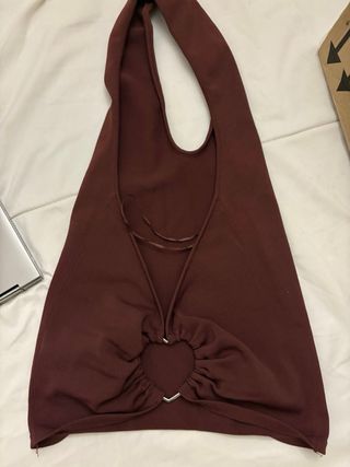 Top Zara granate espalda abierta