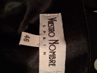 Vestido negro largo lunares con volante