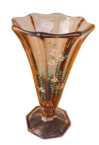 Antico vaso a tromba cristallo h.18cm