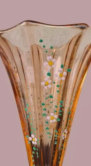 Antico vaso a tromba cristallo h.18cm