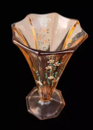 Antico vaso a tromba cristallo h.18cm