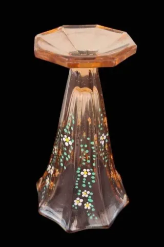 Antico vaso a tromba cristallo h.18cm