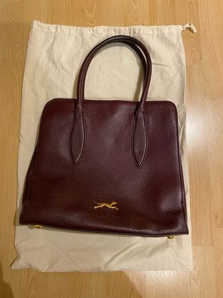 Bolso Bimba y Lola Piel Burdeos Logo Galgo