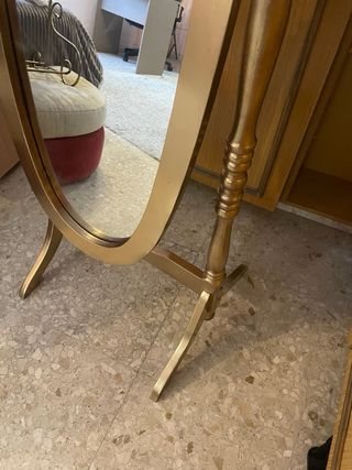 Espejo de pie vintage madera en dorado