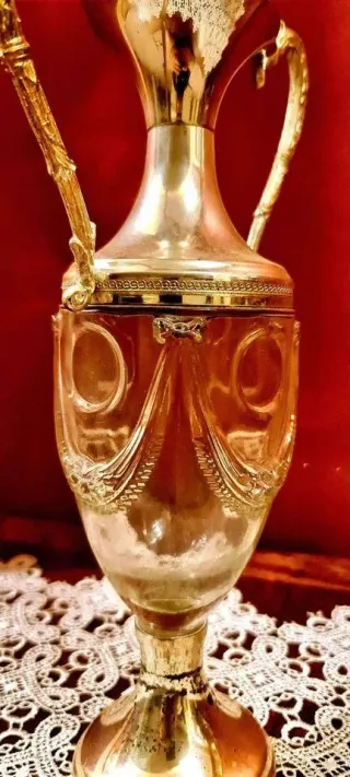 Brocca Anfora Distillati Vetro Metallo