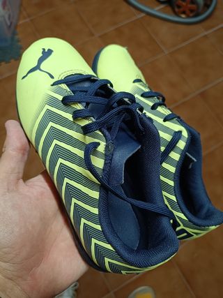Zapatillas Fútbol Niño Puma Amarillas