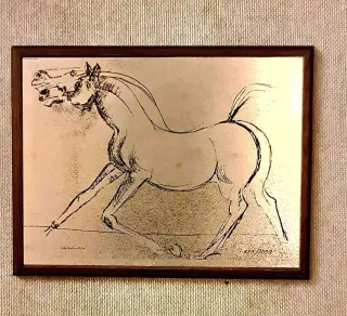 Quadro cavallo punzonato 850/1000 firmato